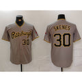 Pittsburgh Pirates #30 Paul Skenes Number Grey Puhics Stitched Jersey
