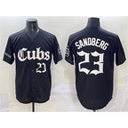 Chicago Cubs #23 Ryne Sandberg Black Puhics 'Gothic North Side Edition' Vapor Premier Limited Stitched Jersey