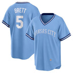 Kansas City Royals #5 George Brett Light Blue Puhics Road Cooperstown Collection Player Jersey