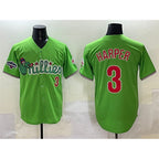 Philadelphia Phillies #3 Bryce Harper Light Green Puhics Phanatic With 2024 Division Champions Patch Limited Stitched Jersey
