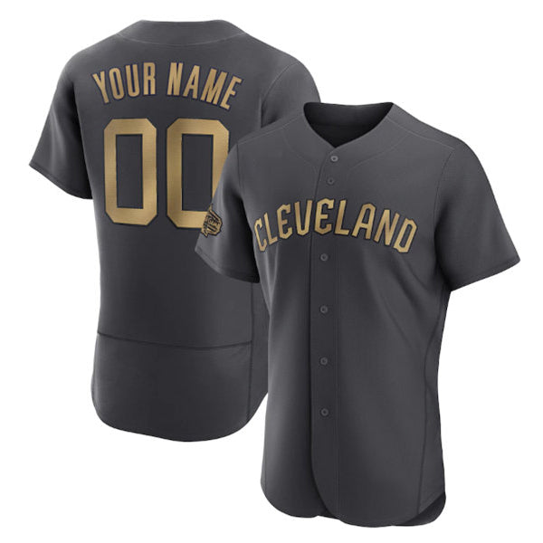 Custom Cleveland Guardians Active Player Charcoal Puhics 2022 All-Star Flex Base Stitched Jersey