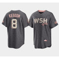 Washington Nationals #8 Carter Kieboom 2022 Grey Puhics City Connect Cherry Blossom Cool Base Stitched Jersey
