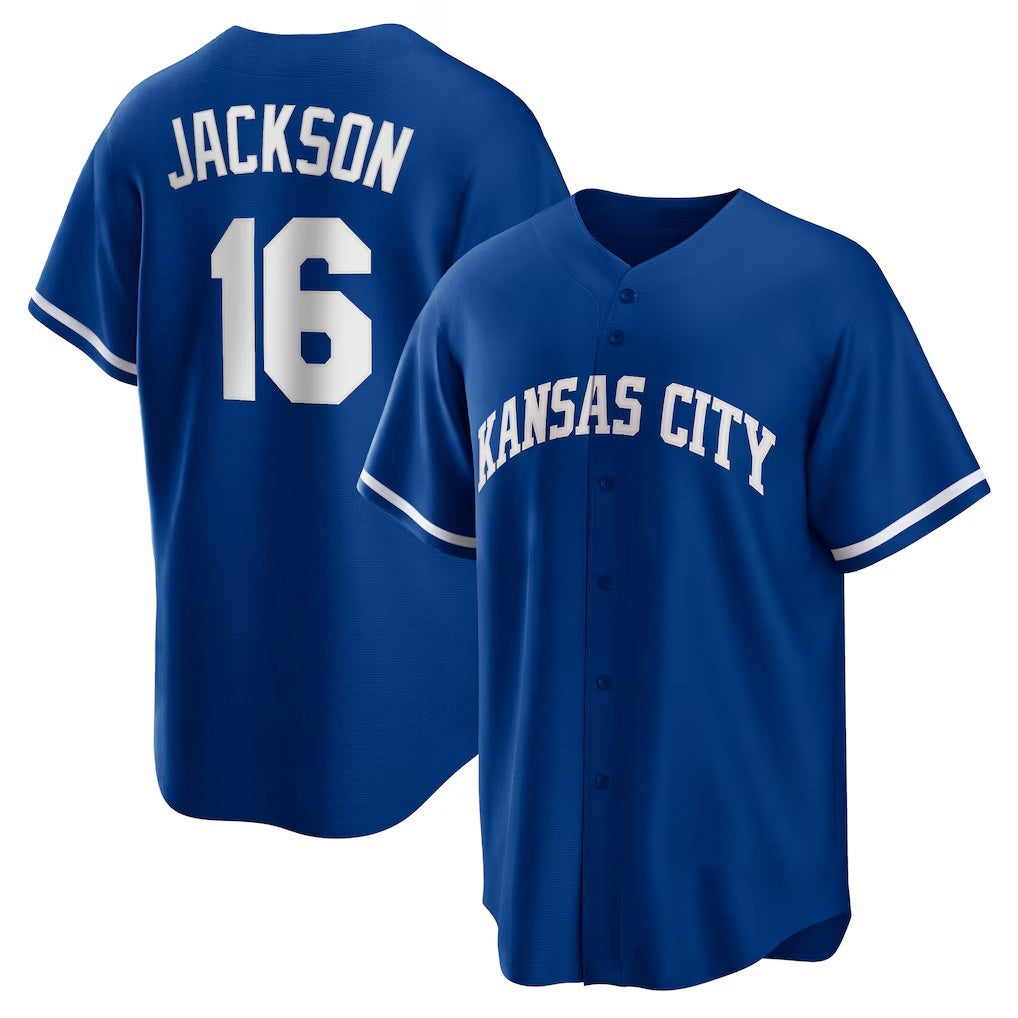 Kansas City Royals #16 Bo Jackson Rush Blue Puhics Alternate 2 Replica Jersey
