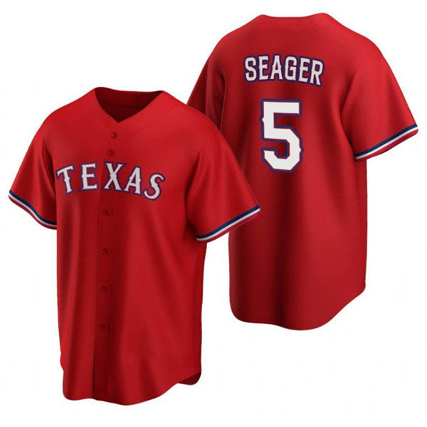 Texas Rangers #5 Corey Seager Red Puhics Cool Base Stitched Jersey