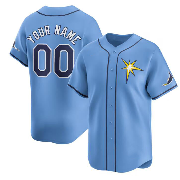 Custom Tampa Bay Rays Active Player Light Blue Puhics Alternate Stitched Jersey