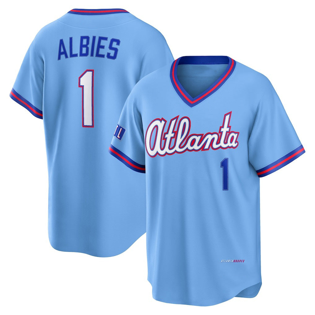 Atlanta Braves #1 Ozzie Albies Powder Blue Puhics 2026 City Connect Stadium Jersey