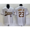 San Diego Padres #23 Fernando Tatis Jr White Puhics NEW 2023 Cool Base Stitched Jersey