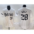 Detroit Tigers #28 Javier B¨¢ez White Puhics 'Motor Gothic Edition' Vapor Premier Limited Stitched Jersey