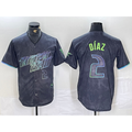 Tampa Bay Rays #2 Yandy Diaz Number Charcoal Puhics 2024 City Connect Limited Stitched Jersey 2