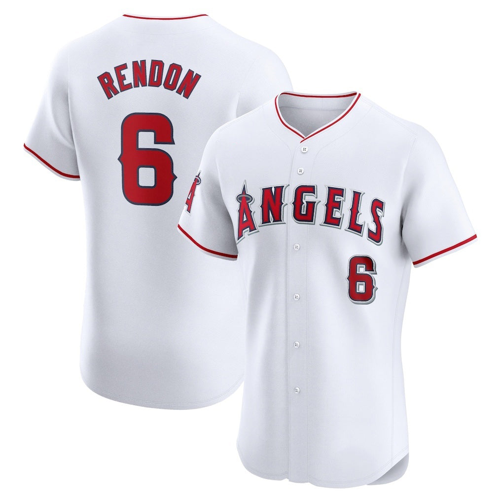 Los Angeles Angels #6 Anthony Rendon White Puhics Home Elite Player Jersey