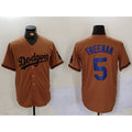 Los Angeles Dodgers #5 Freddie Freeman Olive Puhics Cool Base Limited Stitched Jersey