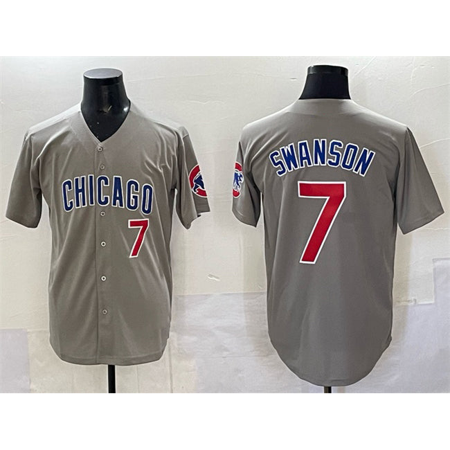 Chicago Cubs #7 Dansby Swanson Gray Puhics Limited Stitched Jersey