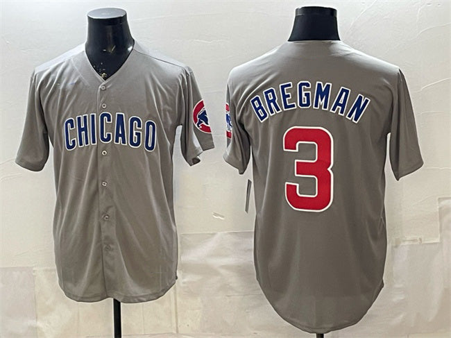 Chicago Cubs #3 Alex Bregman Grey Puhics Limited Stitched Jersey