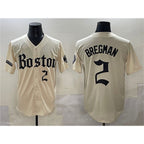 Boston Red Sox #2 Alex Bregman Cream Puhics Gothic Vapor Limited Stitched Jersey