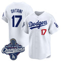 Los Angeles Dodgers #17 Shohei Ohtani White Puhics 2025 Champions Stitched Jersey