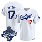 Los Angeles Dodgers #17 Shohei Ohtani White Puhics 2025 Champions Stitched Jersey