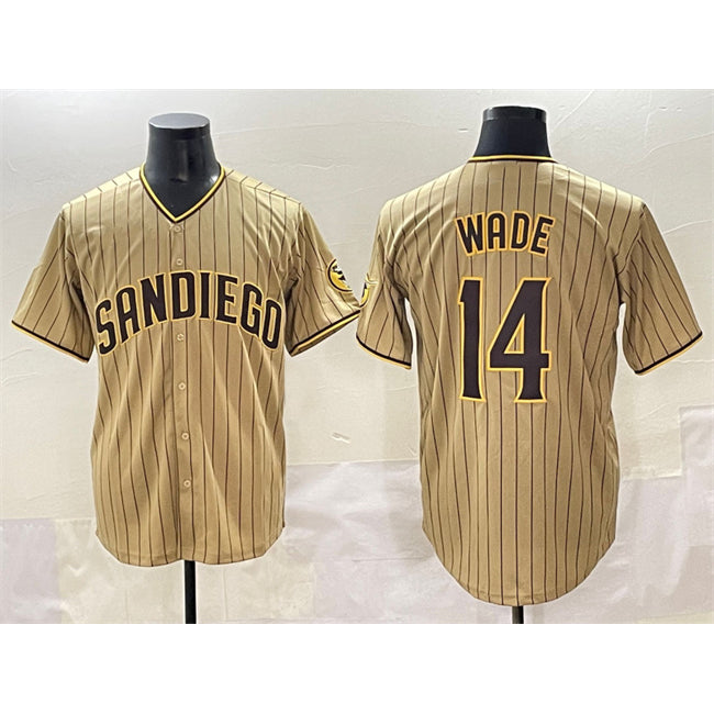 San Diego Padres #14 Tyler Wade Tan Puhics Cool Base Stitched Jersey
