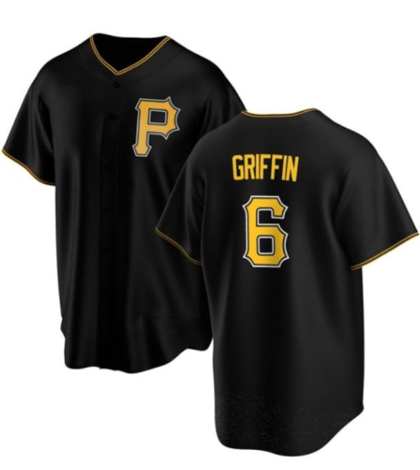 Pittsburgh Pirates #6 Konnor Griffin Black Puhics Cool Base Stitched Jersey