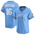 Kansas City Royals #16 Bo Jackson Light Blue Puhics Throwback Cooperstown Collection Limited Jersey