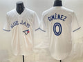 Toronto Blue Jays #0 Andres Gimenez White Gold Puhics 2025 American League Champions Limited Jersey