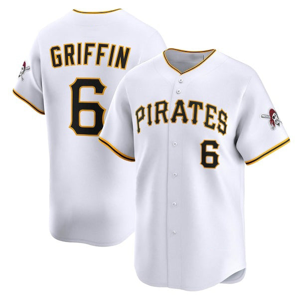 Pittsburgh Pirates #6 Konnor Griffin White Puhics Home Limited Jersey