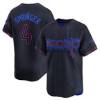 Toronto Blue Jays #4 George Springer Black Puhics 2024 City Connect Limited Stitched Jersey