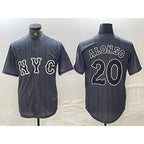 New York Mets #20 Pete Alonso Grey Puhics 2024 City Connect Cool Base Stitched Jersey