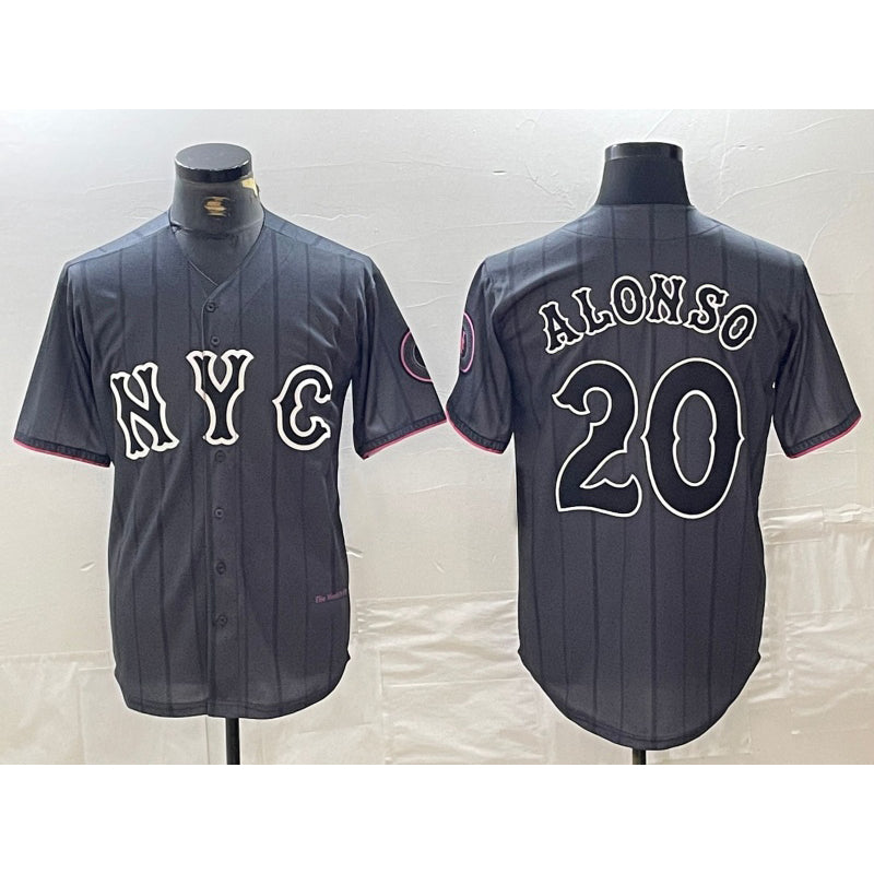 New York Mets #20 Pete Alonso Grey Puhics 2024 City Connect Cool Base Stitched Jersey