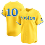 Boston Red Sox #10 Trevor Story Gold Puhics City Connect Limited Player Jersey