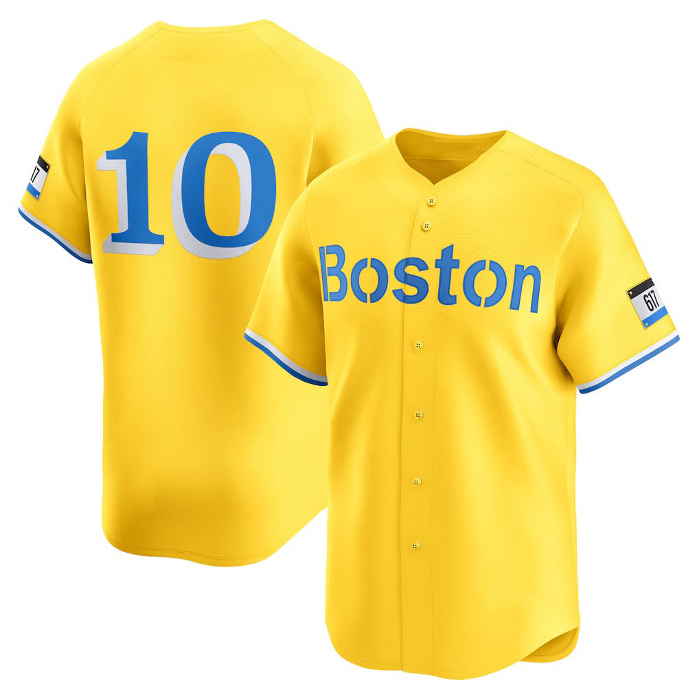 Boston Red Sox #10 Trevor Story Gold Puhics City Connect Limited Player Jersey