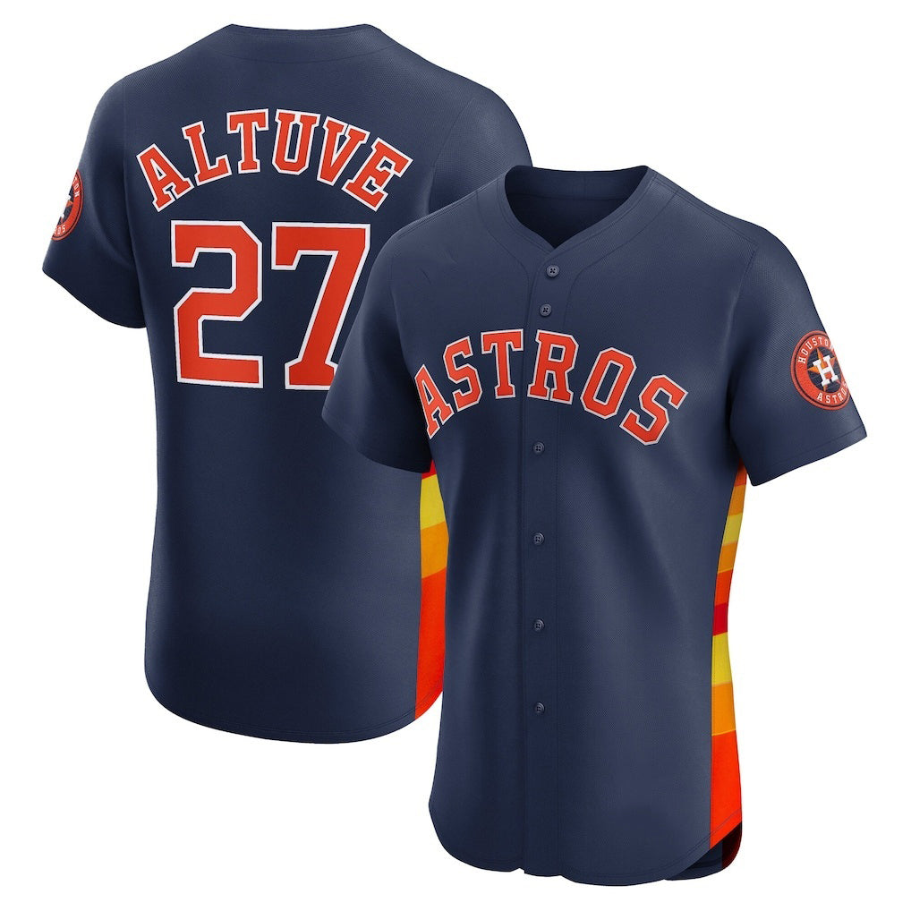 Houston Astros #27 Jose Altuve Navy Puhics Alternate 2 Elite Player Jersey
