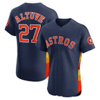 Houston Astros #27 Jose Altuve Navy Puhics Alternate 2 Elite Player Jersey
