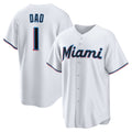 Miami Marlins #1 Dad White Puhics Home Replica Jersey