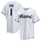 Miami Marlins #1 Dad White Puhics Home Replica Jersey
