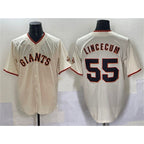 San Francisco Giants #55 Tim Lincecum Cream Puhics 2024 Home Limited Stitched Jersey