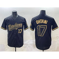 Los Angeles Dodgers #17 Shohei Ohtani Black Gold Puhics Limited Stitched Jersey