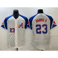 Atlanta Braves #23 Michael Harris II Number White Puhics 2023 City Connect Flex Base Stitched Jersey 2