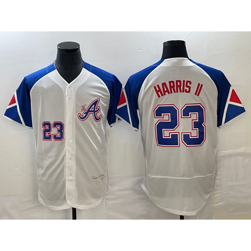 Atlanta Braves #23 Michael Harris II Number White Puhics 2023 City Connect Flex Base Stitched Jersey 2