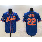 New York Mets #22 Juan Soto Royal Puhics 2025 Spring Training Alternate Limited Stitched Jersey