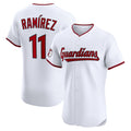 Cleveland Guardians #11 Jos¨¦ Ram¨ªrez White Puhics Home Elite Jersey
