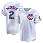 Chicago Cubs #2 Nico Hoerner White Puhics Home Limited Player Jersey