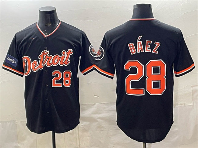 Detroit Tigers #28 Javier B¨¢ez Black Puhics 2026 Meijer Patch Alternate Vapor Premier Limited Stitched Jersey