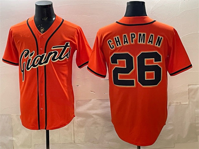 San Francisco Giants #26 Matt Chapman Orange Puhics Cool Base Stitched Jersey