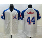 Atlanta Braves #44 Hank Aaron White Puhics 2023 City Connect Flex Base Stitched Jersey