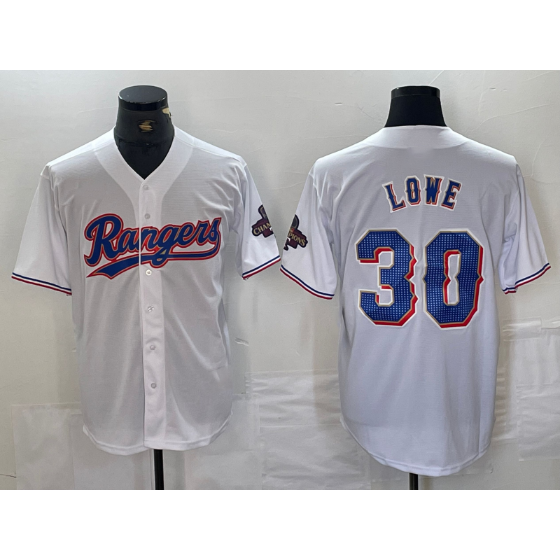 Texas Rangers #30 Nathaniel Lowe White Puhics 2024 Gold Collection Limited Cool Base Jersey