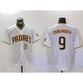 San Diego Padres #9 Jake Cronenworth White Puhics Team Logo Stitched Cool Base Jerseys