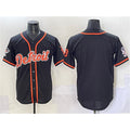 Detroit Tigers Blank Black Puhics With Patch Cool Base Stitched Jersey