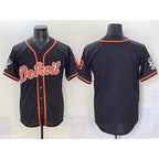 Detroit Tigers Blank Black Puhics With Patch Cool Base Stitched Jersey