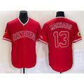 San Diego Padres #13 Manny Machado Red Puhics Cool Base Stitched Jersey