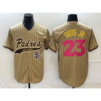 San Diego Padres #23 Fernando Tatis Jr Tan Puhics NEW 2023 City Connect Cool Base Stitched Jersey